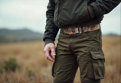 Mallard Old School Camo Leather Belt