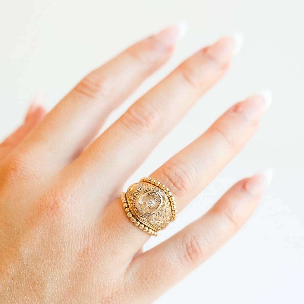 Lexi Beaded Band in Gold: 7/8