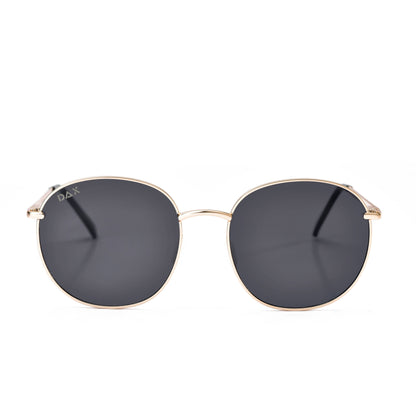 Georgie - Women's Large Round Sunglasses: Black