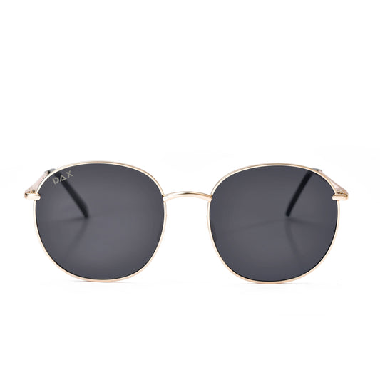 Georgie - Women's Large Round Sunglasses: Black
