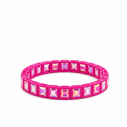 LULU MAC Hot Pink Rhinestone Bracelet