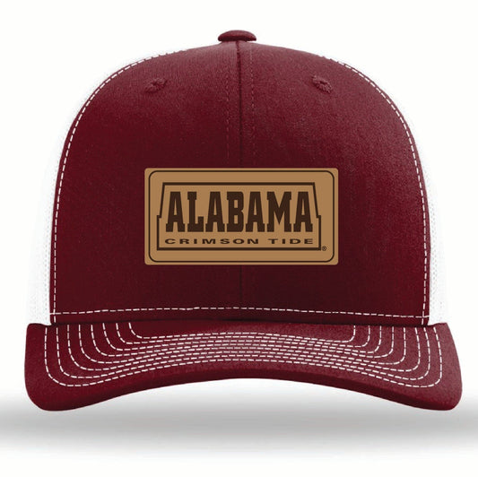 Alabama Leather Patch: Heather Grey/ White