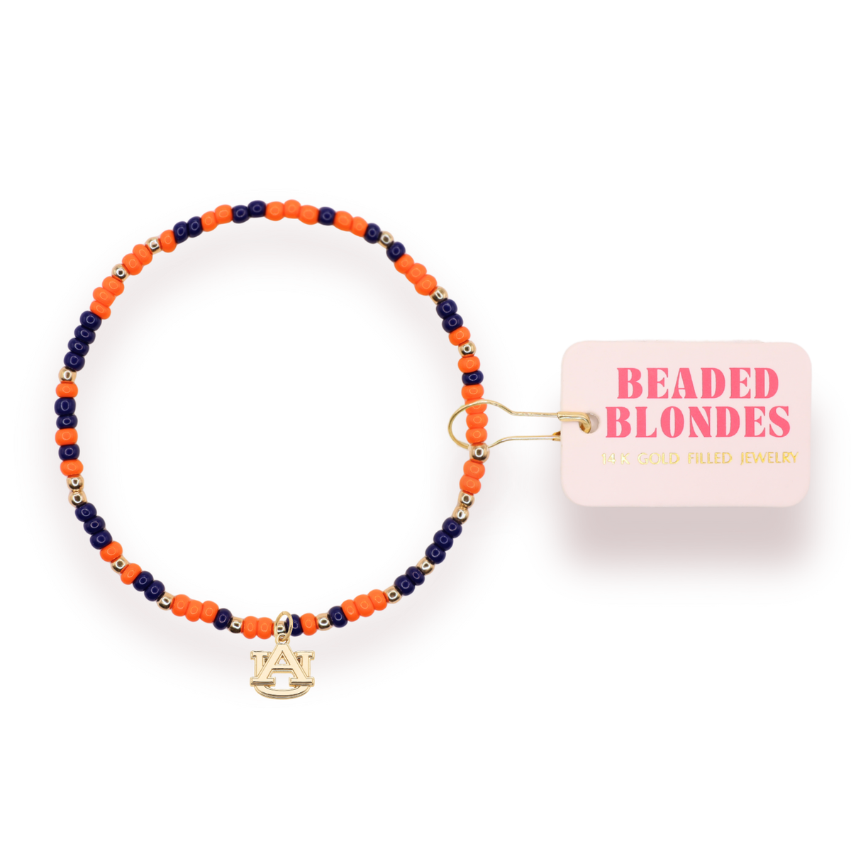 Auburn Logo Charm Bracelet on Color: Standard 6.75 Inch