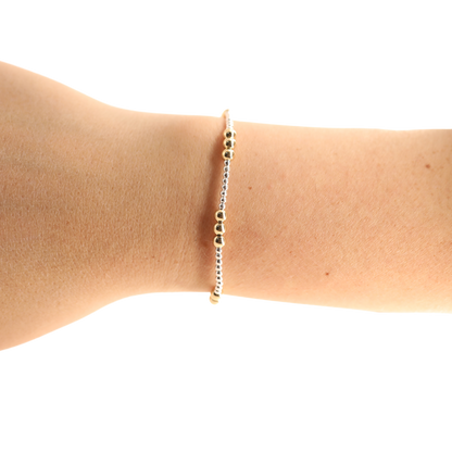 ILY Bracelet in Silver with Gold: Standard 6.75 inch