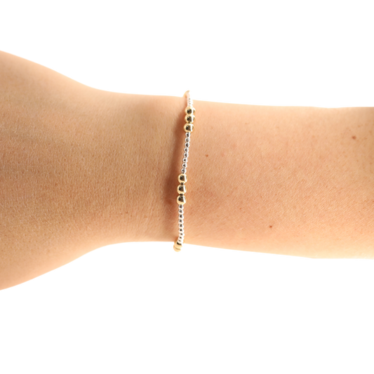 ILY Bracelet in Silver with Gold: Standard 6.75 inch