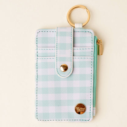 Keychain Wallet-Gingham Green
