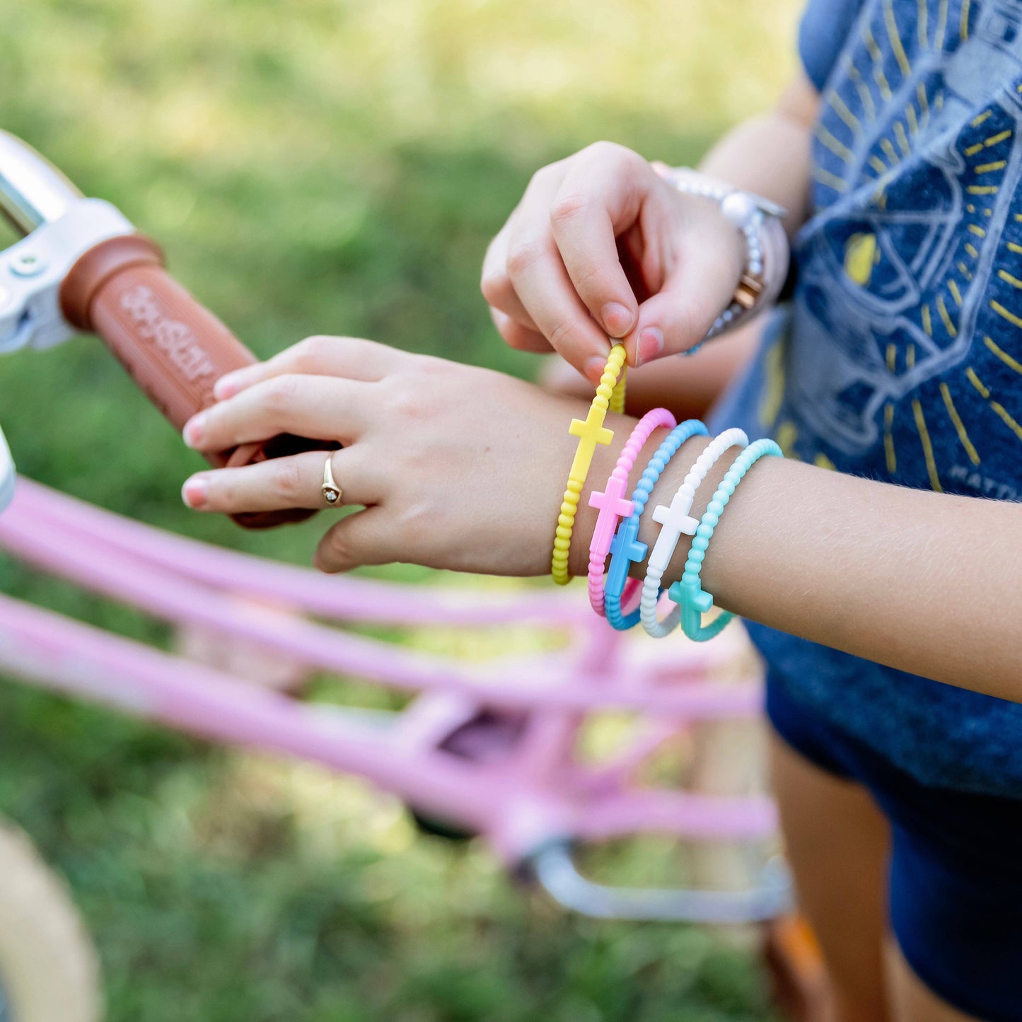 Jesus Bracelets - 5 Packs: Cotton Candy