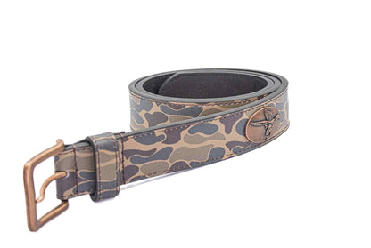 Mallard Old School Camo Leather Belt