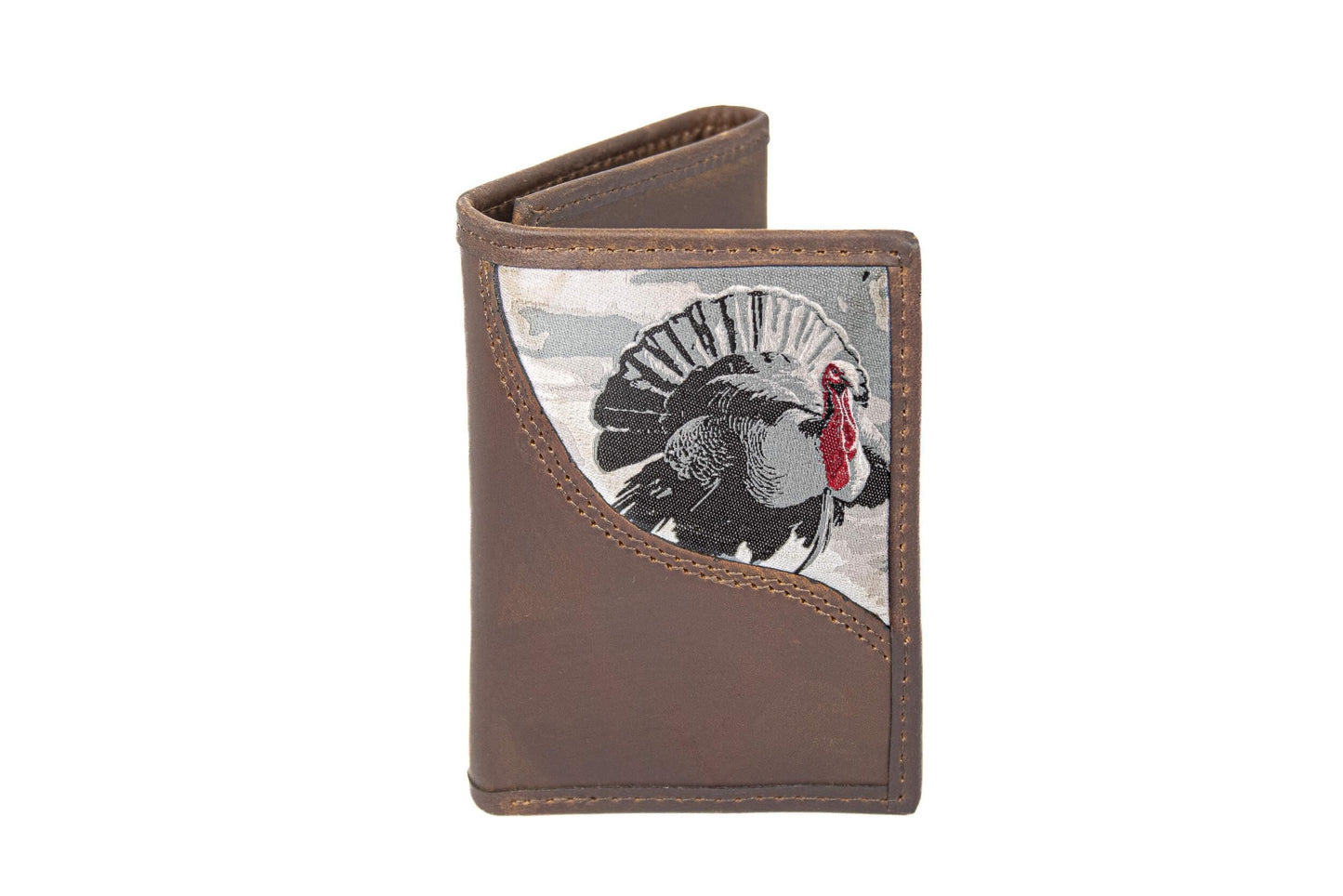 Turkey Men's Trifold Woven Patch Leather Wallet.