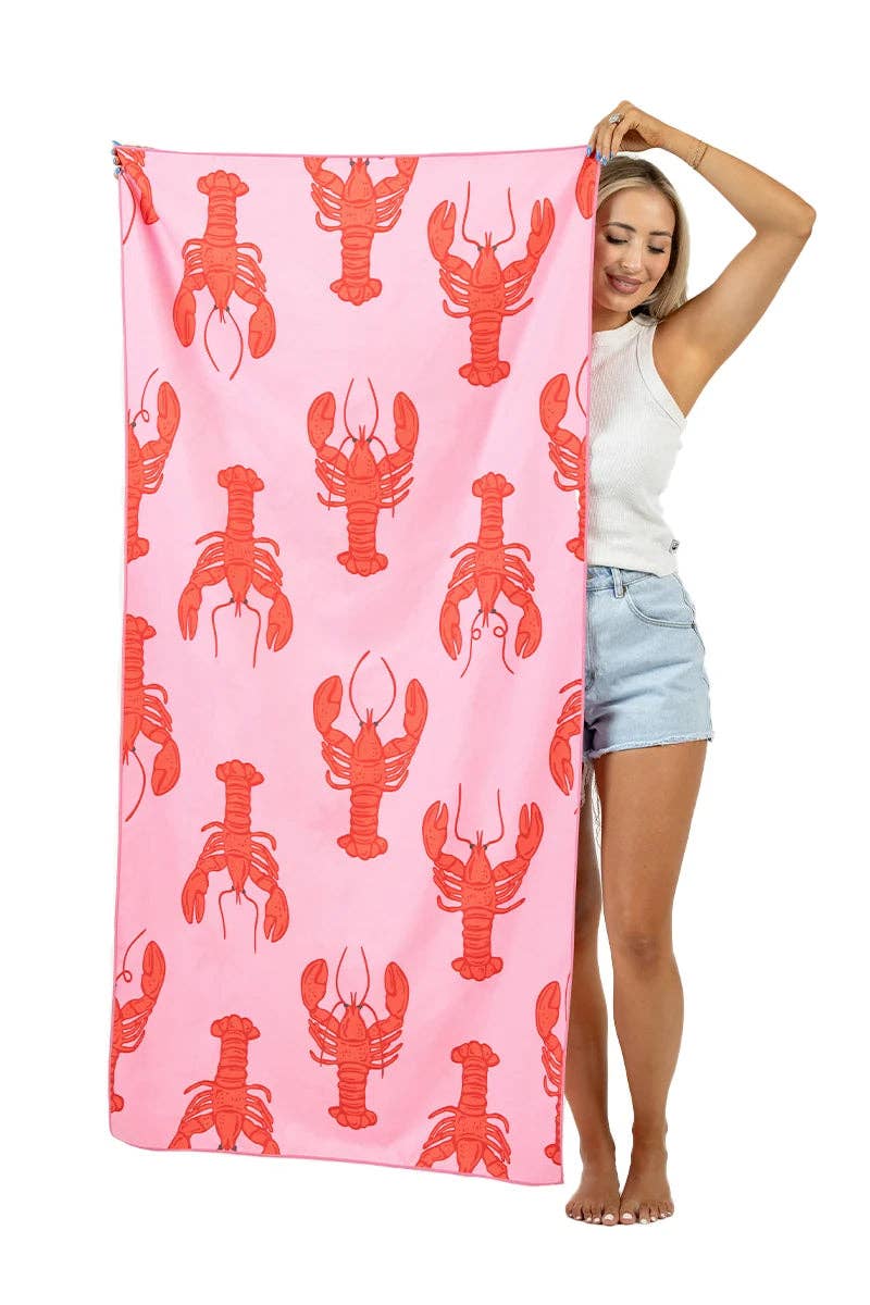 Lobster Wholesale Quick Dry Reversible Pool Towel: Pink