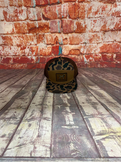 Camo Dog Sand Patch Flatbill: Khaki/Brown