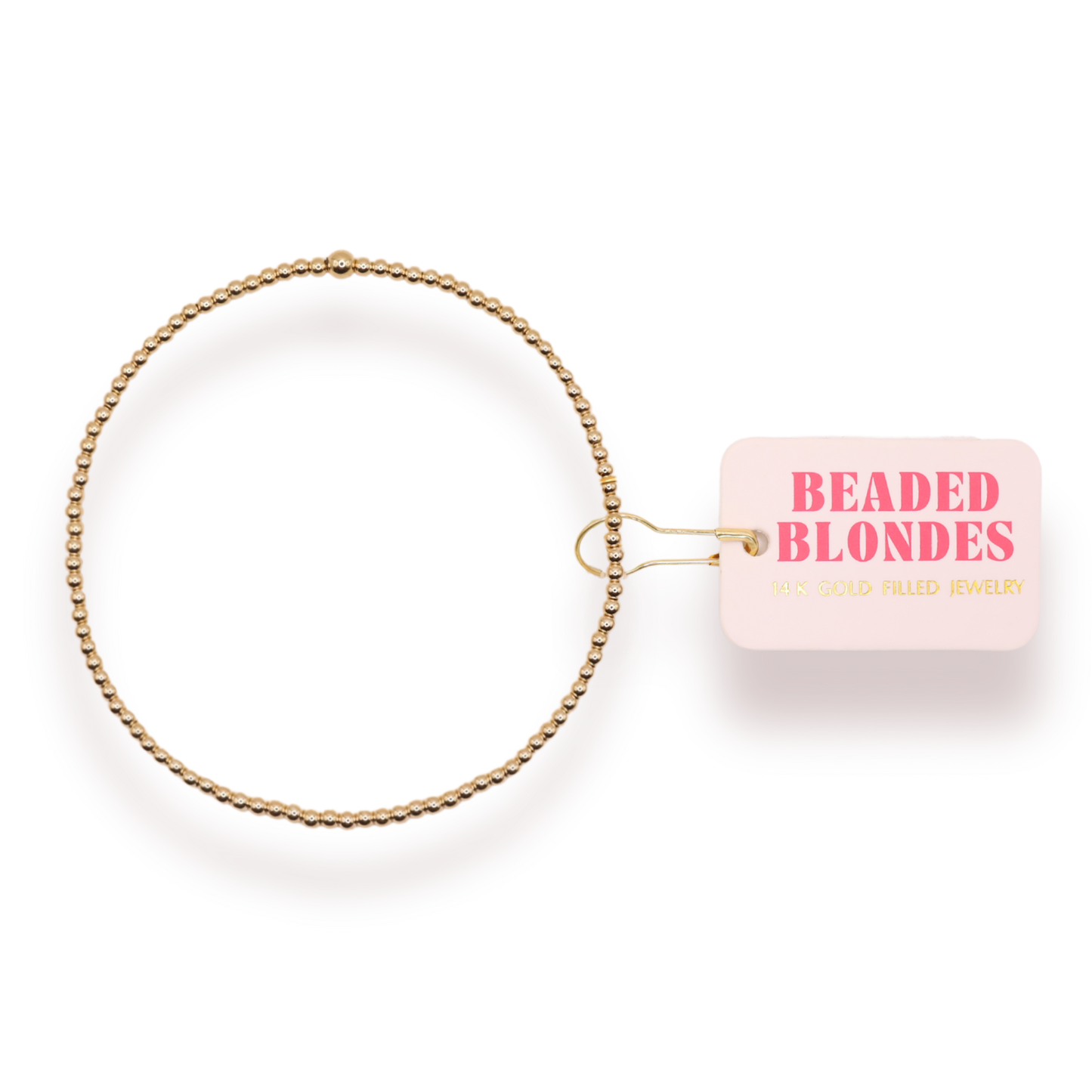 2MM Gold Beaded Bracelet: Standard 6.75 inch