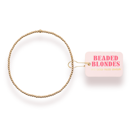 2MM Gold Beaded Bracelet: Standard 6.75 inch