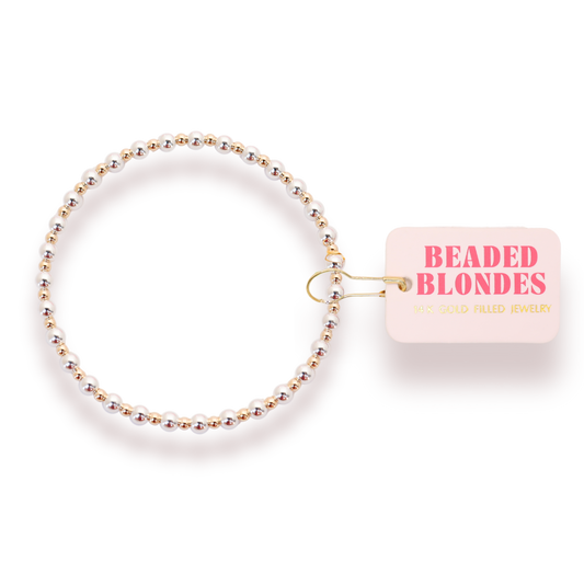 Mini Katy Bracelet in Silver with Gold: Standard 6.75 inch