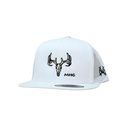 MHC Deer Skull Trucker Hat: 6006 Yupoong White