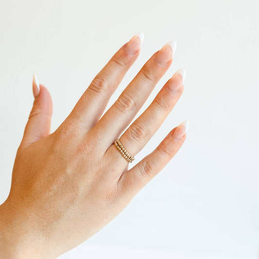 Lexi Beaded Band in Gold: 7/8