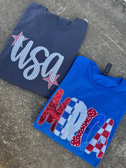 Denim USA Patriotic 4th of July Short Sleeve