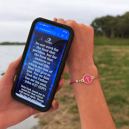 Tap To Pray™ - Survivor Series Handmade Bracelets: Mocha + Cross