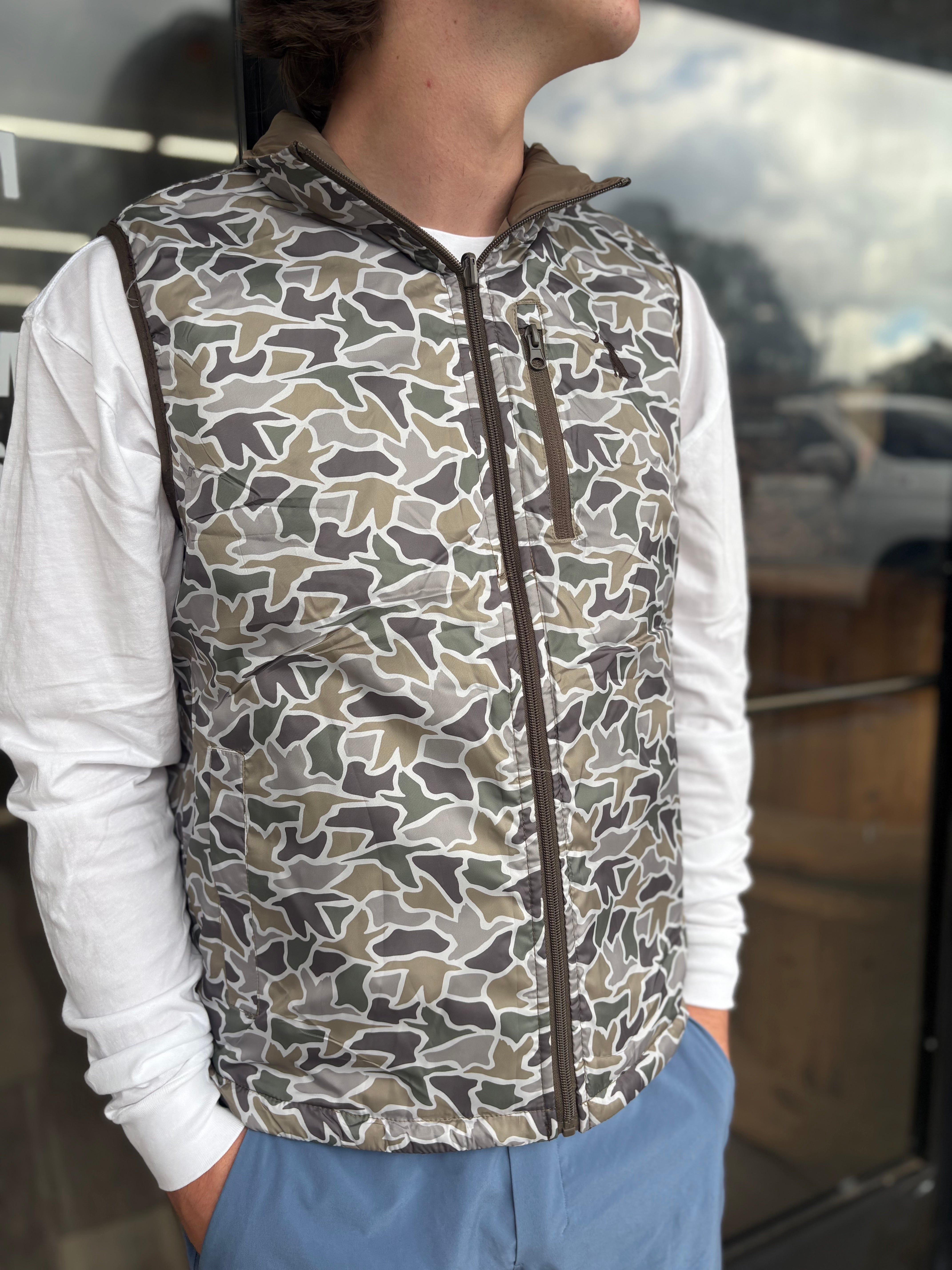 Local Boy Duck Down Vest - Duck Camo – Delta Marsh Outfitters