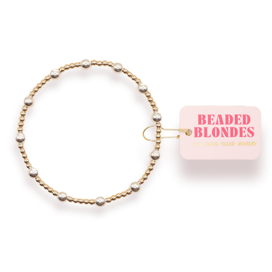 Lively Bracelet in Gold with Silver: Standard 6.75 inch
