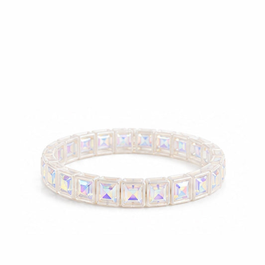LULU MAC  White Rhinestone Bracelet