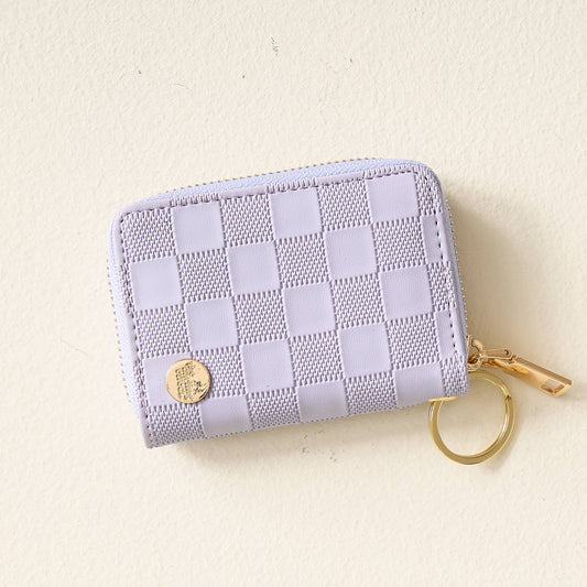 Zip Around Wallet-Periwinkle Check