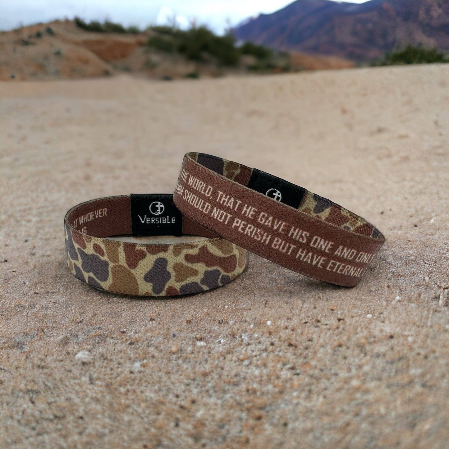 River Rock Camo Collection: Medium / Sahara - John 3:16