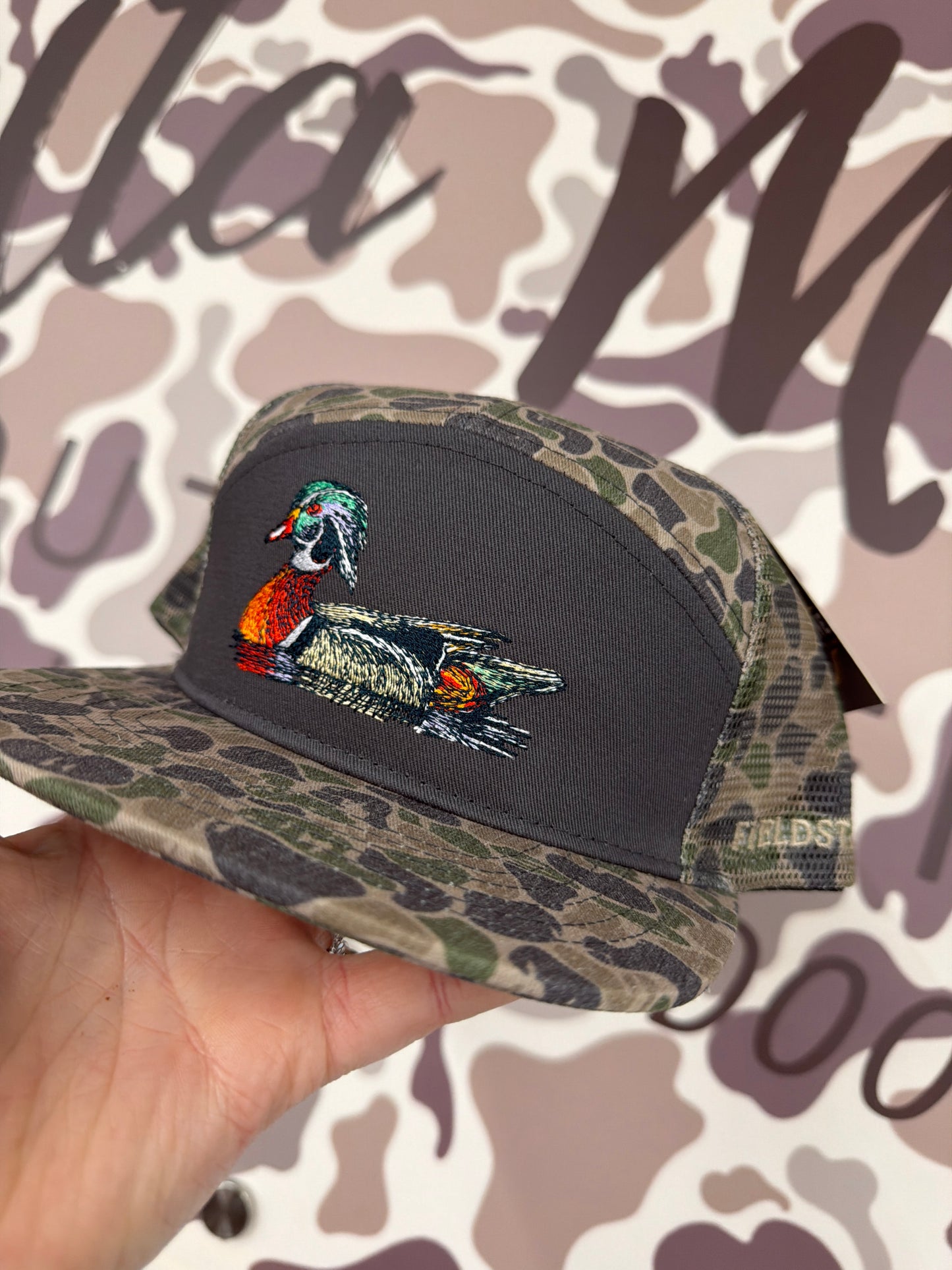Fieldstone 7 Panel Backwoods Camo Wood Duck Hat (RH-224)