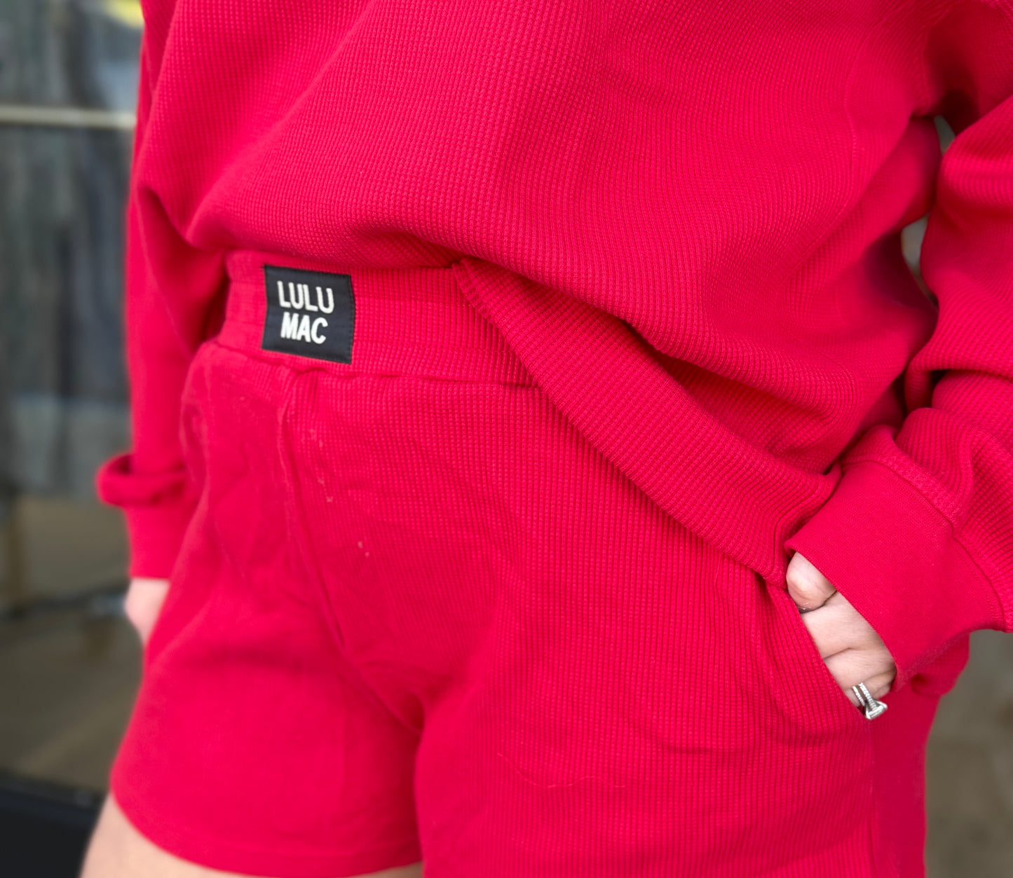 LULU MAC Waffle Short: RED