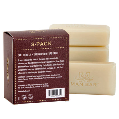 Man Bar Miniature Exotic Musk & Sandalwood 3pc Gift Set