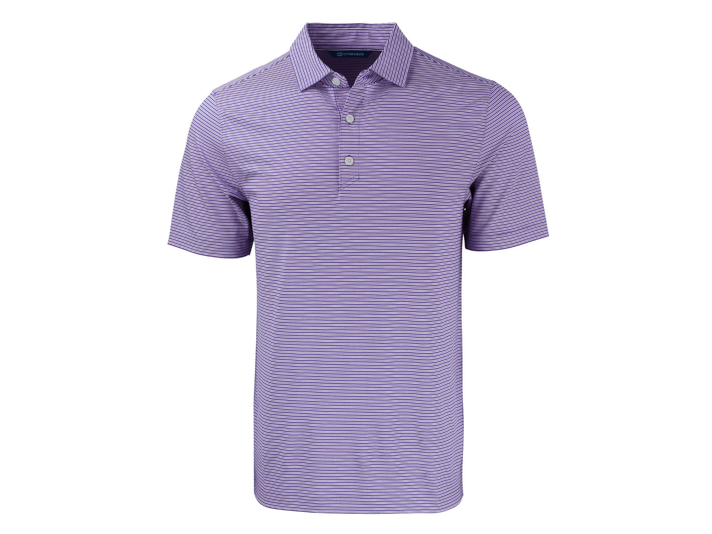 Cutter & Buck Forge Eco Double Stripe Recycled Mens Polo: College Purple/White