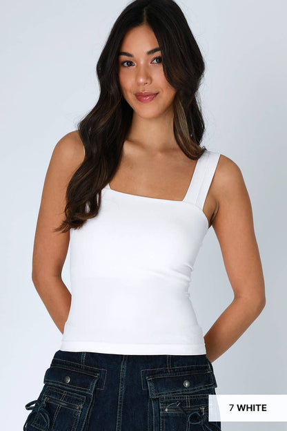 NS8409- Clean Line Square Tank: 2229 Peach Pink