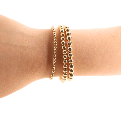 6MM Gold Beaded Bracelet: Standard 6.75 inch