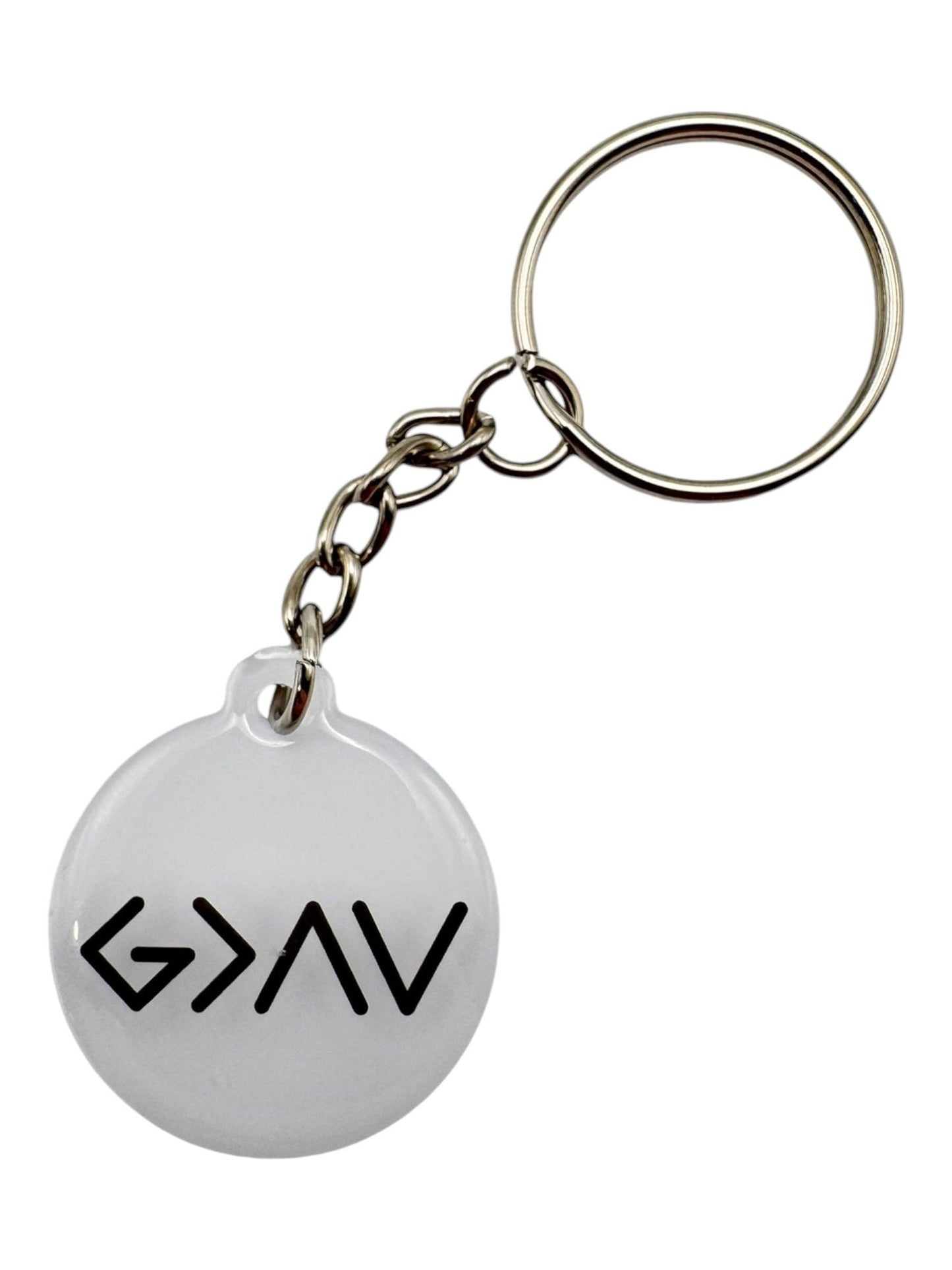 Tap To Pray - Prayer Tag Keychains: Black + God Is Greater