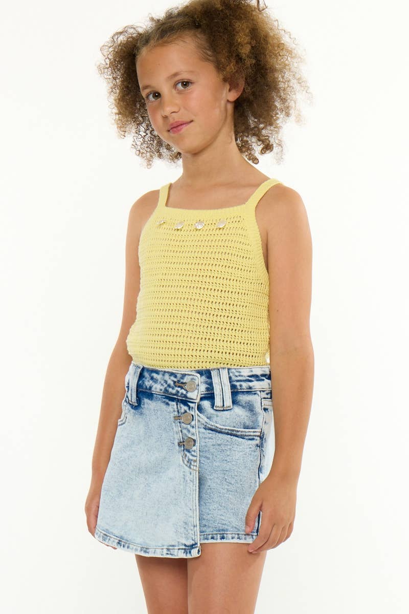 Kan Can Youth Jean Skort- MEDIUM WASHED