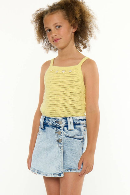 Kan Can Youth Jean Skort- MEDIUM WASHED
