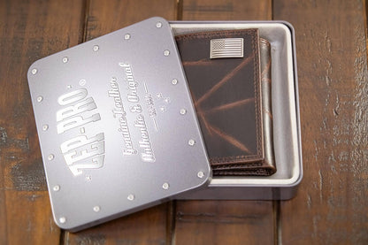 Alabama Crimson Tide Men's Collegiate Trifold Leather Wallet: UAL Crazyhorse