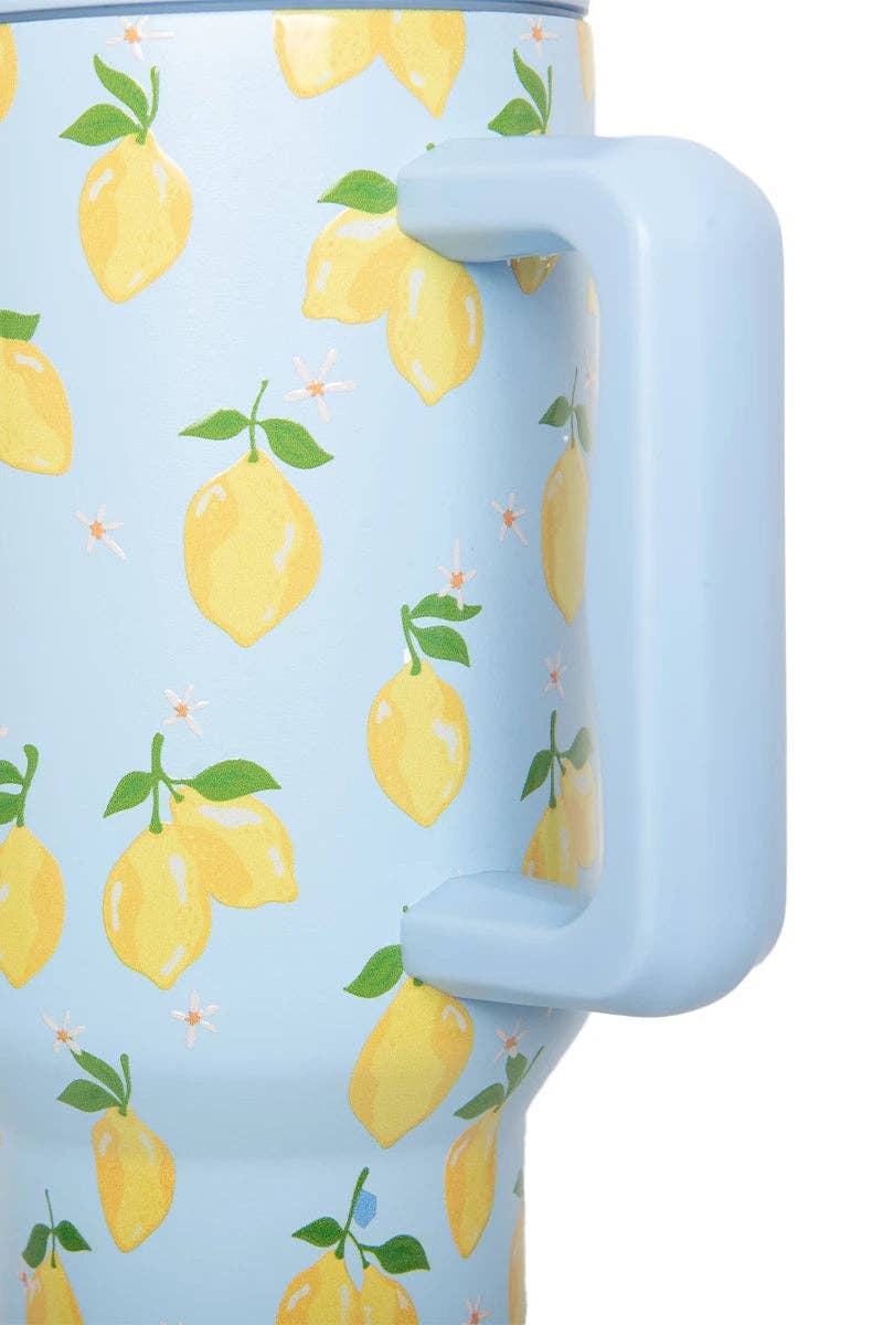 Zesty Lemons Wholesale Tumbler Cup: Light Blue