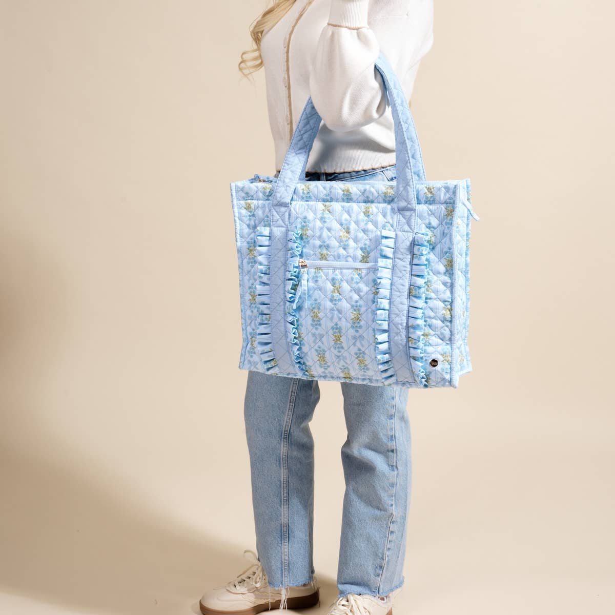 The Everyday Quilted Tote Bag–Oh So Fancy Blue