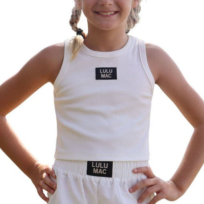 LULU MAC KIDS SOLID TANK:WHITE