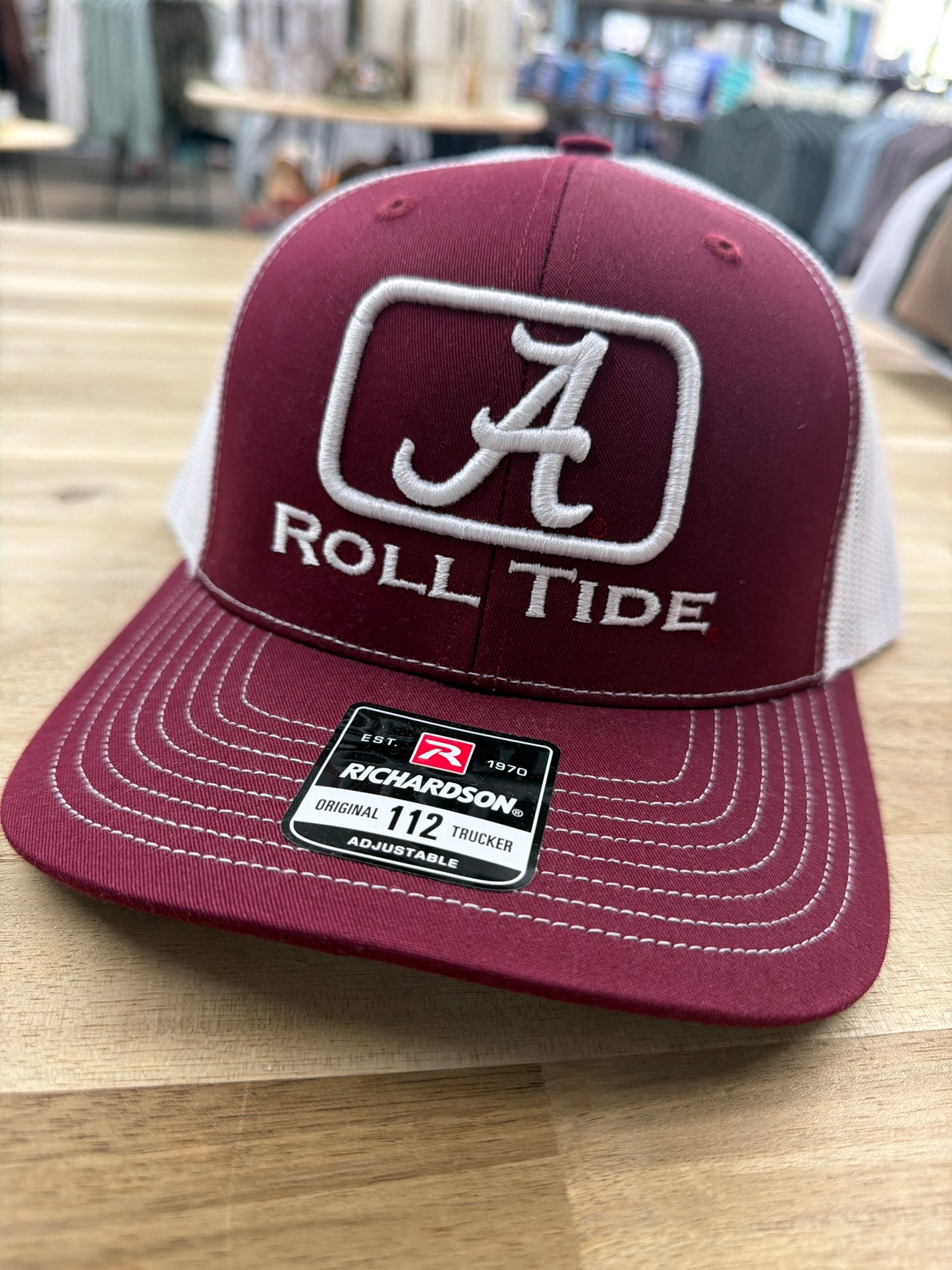 Speckle Bellies - Alabama Rec Puff Hat Cardinal/White