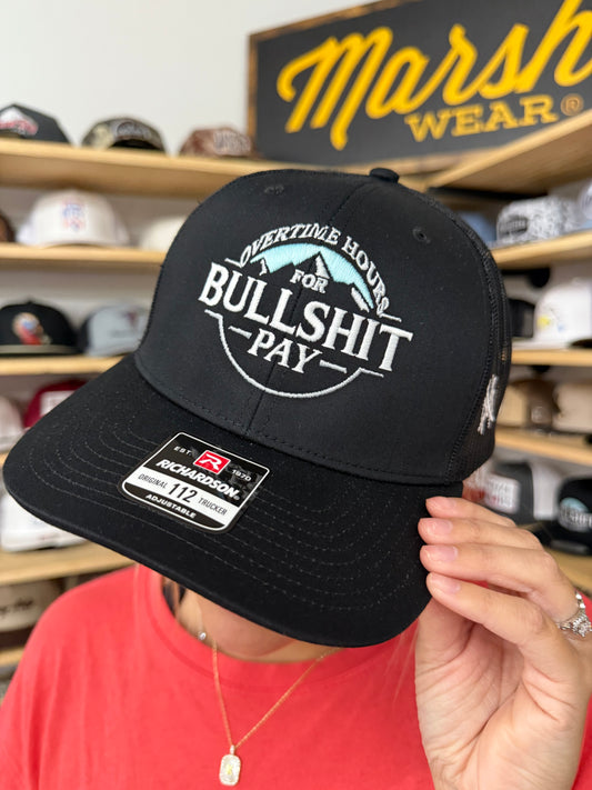 MHC Overtime Hours Trucker Hat: 112 Richardson Black