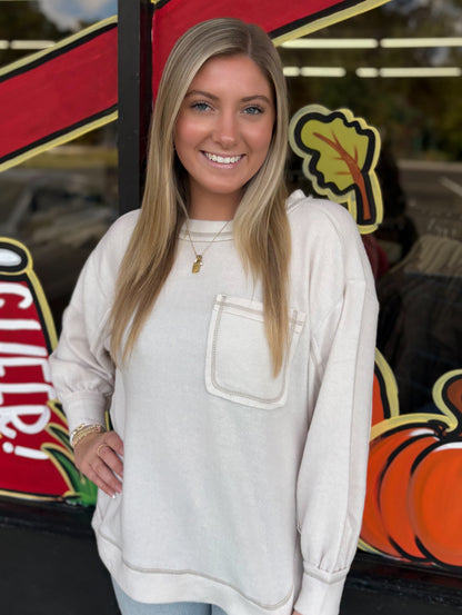 “Cozy Night Top”- Sand Beige