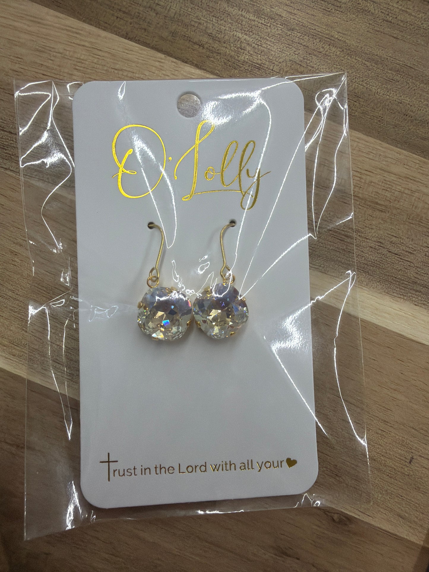 O’Lolly Stone dangle earrings-iridescent/Gold