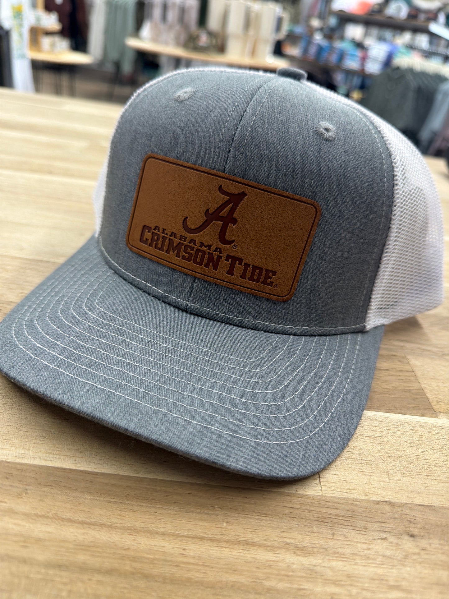 Speckle Bellies A Crimson Tide Leather Patch - Heather Grey/White