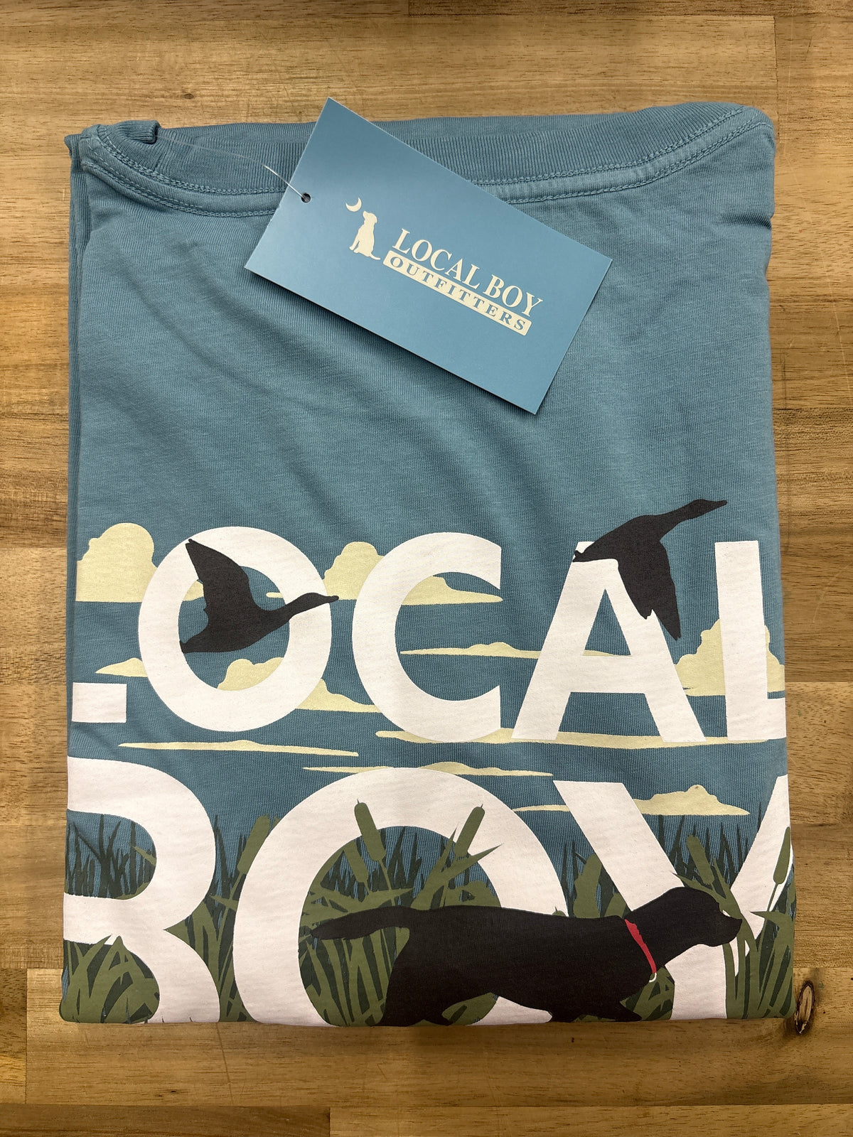 Local Boy Text and Tail SS Tee- Slate