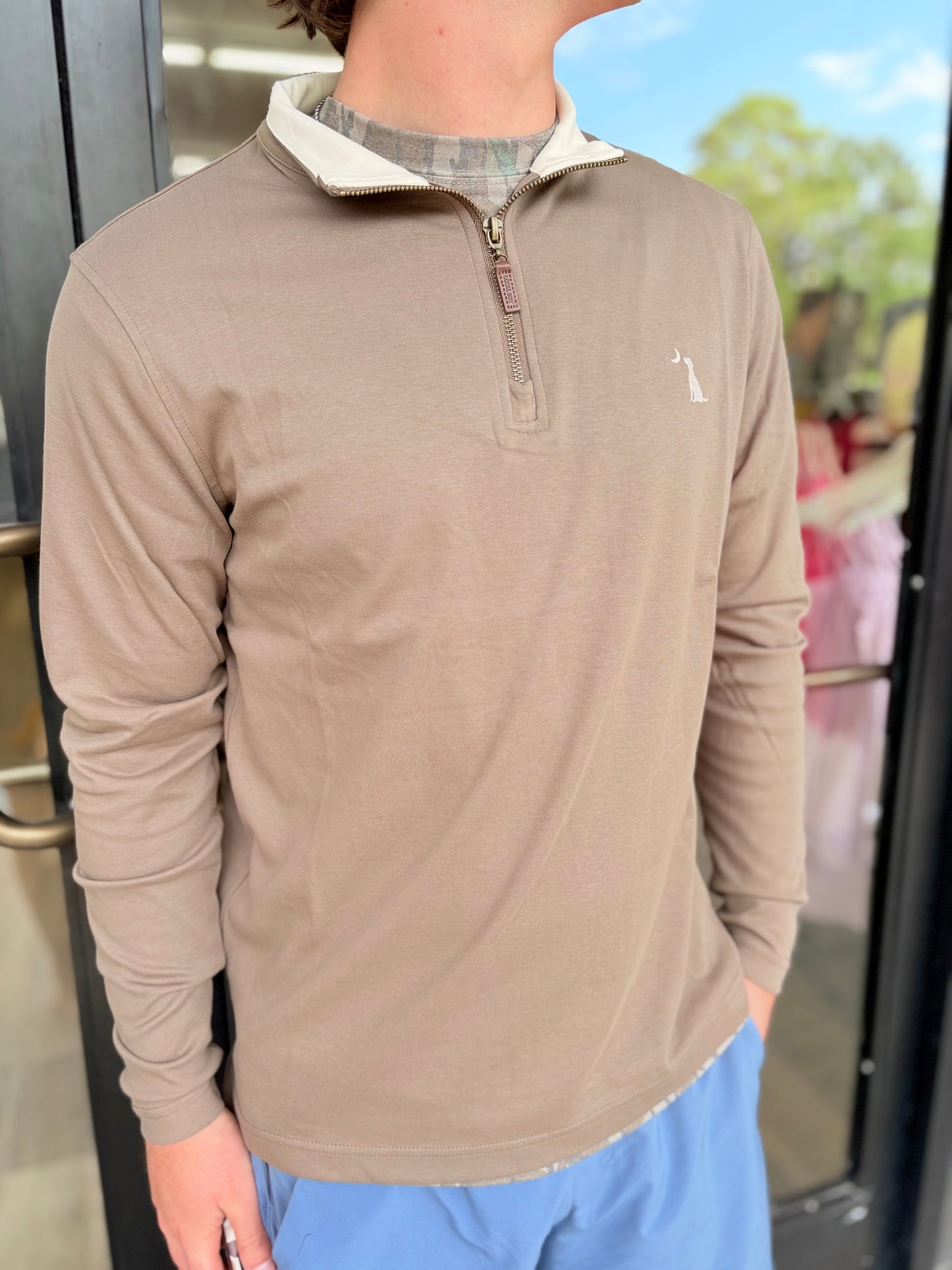 Local Boy Outfitters - Bentley Quarter Zip - Brown