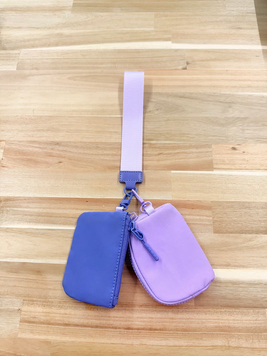 Dual pouch wristlet keychain wallet #U-204