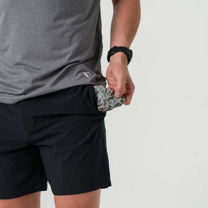 BURLEBO 5.5" Everyday Short - Matte Black - Retro Duck Camo Pocket