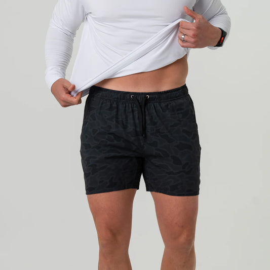 BURLEBO 7" Athletic Short - Black camo